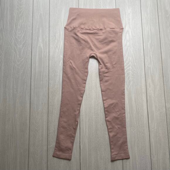 A For Avocado Women's Soft Rose Pink Textured Braided High Waist Air Leggings XS - Picture 4 of 12